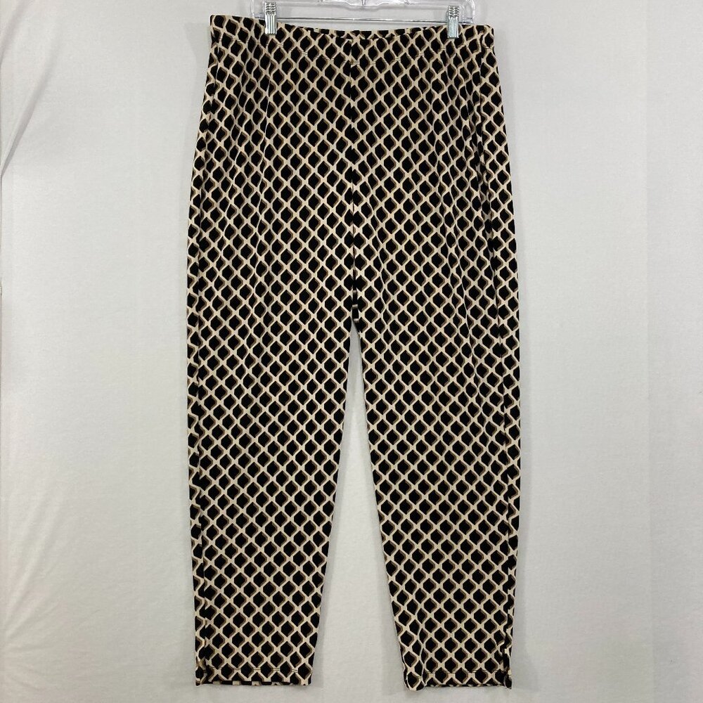 Chico's‎ Travelers size XL/3 Geometric Stretch Slinky Knit Ankle Pull-on Pants